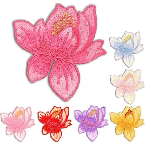 Colors Flower Applique Iron on Clothes Patch Embroidered Sewing for Clothing Patches DIY Sticker Badge for Garment Accessories