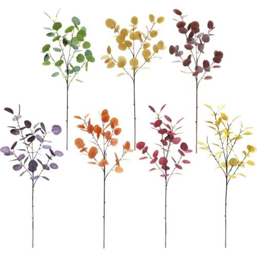 Home Decor Golden Eucalyptus Artificial Plants Multicolor Plant Wedding Home Decoration Table Decors Artificial Decoration