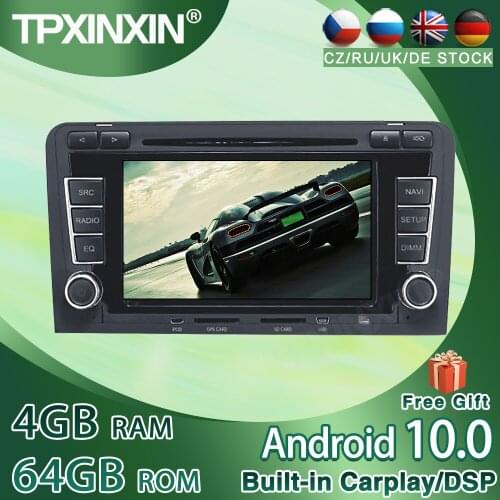 For AUDI A3 2003-2013 4+64G Android 10.0 Car CD DVD Player GPS Navigation Auto Multimedia Player Tape Recorder Headunit PX5/PX6