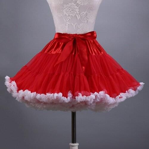 2019 Two Layers Tulle Skirt Womens Ruffles Colorfull 45CM Part Dance Tutu Skirt Underskirt
