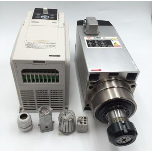 220V 4.5KW ER32 Air cooled CNC Spindle Motor + 5.5KW VFD Inverter Variable Frequency Driver for CNC Woodworking Router