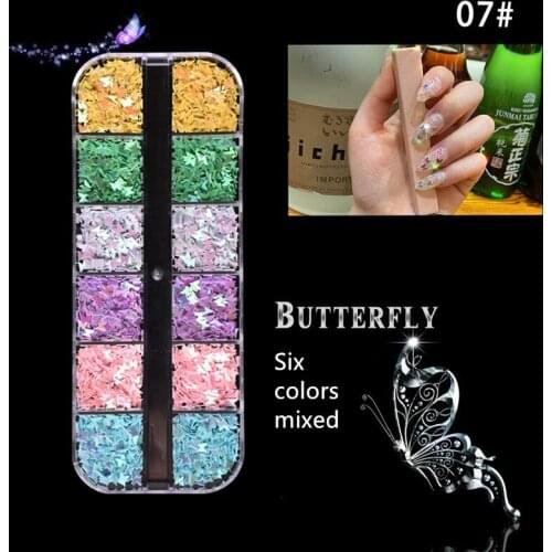 Holographic Butterfly Flakes Nail Art Glitter Sparkly 3D Colourful Laser Butterfly Sequins Polish Nail Art Decoration Manicure