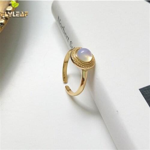 100% 925 Sterling Silver Jewelry Rings For Women Fashion Colored Stones Open Ring Flyleaf Simple Ins Hipster Style Elegant Girl