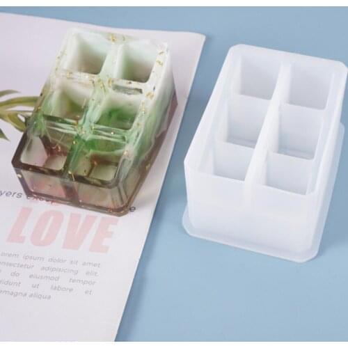 Lipstick Storage Box DIY Hand Made Crystal Trinket Silicone Mold for Resin Epoxy Resin Mold Pigment Bottle Storage UV Resin Mold