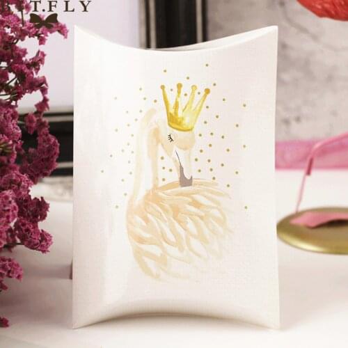 BIT.FLY 10pcs/lot Cute Swan Paper Candy Box Girls Favor Lovely Balloon Pattern Gift Box Wedding Birthday Party DIY Decorations