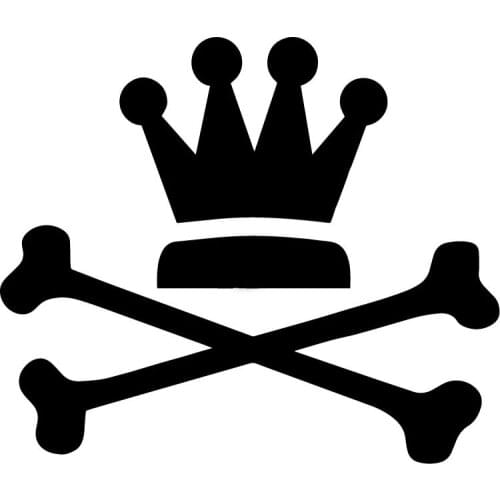 16.7X14.3CM Crown With Crossbones Creative Vinyl Decals Funny Car Sticker Accessories