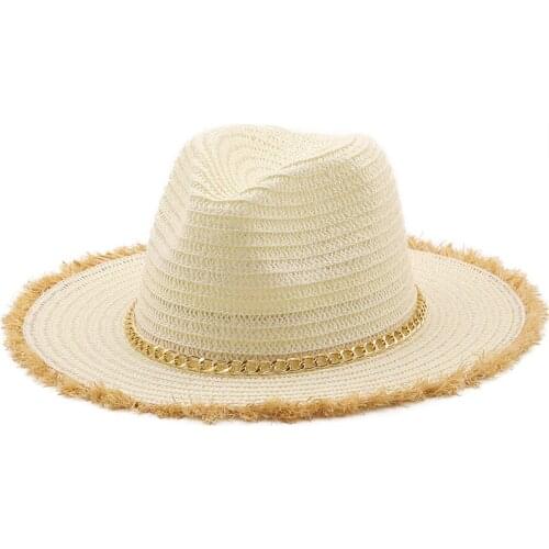 Summer Hat Women Panama Straw Hat Fedora Beach Vacation Wide Brim Visor Casual Summer Sun Hats for men Sombrero