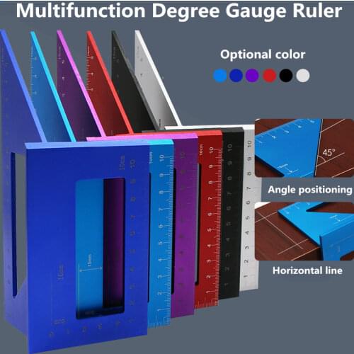 Aluminum Alloy Wooden Square Multifunction Ruler 45 90 Degree Gauge Rules Plastic Woodworking T-shaped marking Gauges Tools