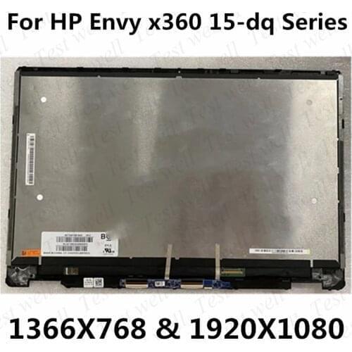 Original For HP ENVY x360 15-DQ 15-dq 15.6"IPS FHD LCD LED Touch Screen Assembly 30pin 1920*1080 digitizer panel with frame