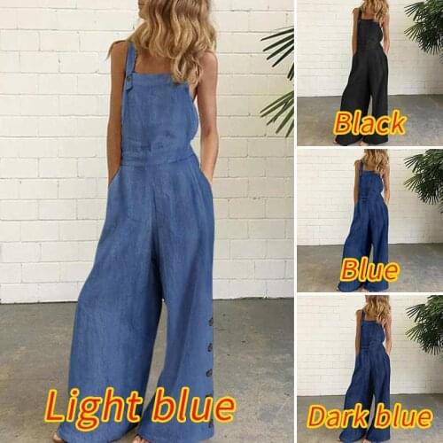 Nowsaa Autumn Women Jumpsuits 2021 Rompers Vintage Pockets Buttons Wide Leg Pants Female Jumpsuit Summer Overalls Playsuits
