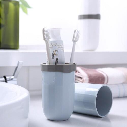 1 Pcs Portable Brushing Teeth Cup Set Travel Washing Cup toothpaste toothbrush Partition Storage box Cylinder Bathroom Tumblers
