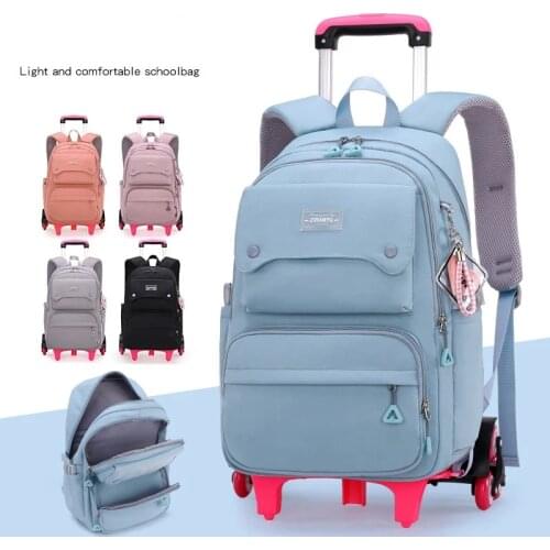 New Multifunctional Use Kids Student Schoolbag Rolling Bagpack Girls Trolley Bags School Backpack Wheeled Bag Trolley Backpack