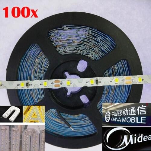 FREE DHL 500m/lot S Shape LED Strip For Advertising Channel Letter DC12V 2835 white/warm/blue/green/red/yellow LED strip Light