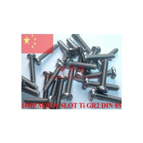 DIN 85 Titanium screws M3x16 Pan Head Slotted Driver Ti GR2 Polished 10 pcs