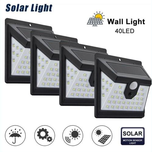 3 Modes Solar Light Outdoor Wall Lamp Waterproof PIR Motion Sensor Sunlight Powered Lamp For Garden Decoration Outdoor Lighting