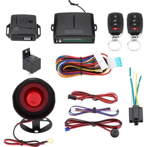 Universal Car Alarm System Security Protection Keyless Entry With 2 Remote Control Siren