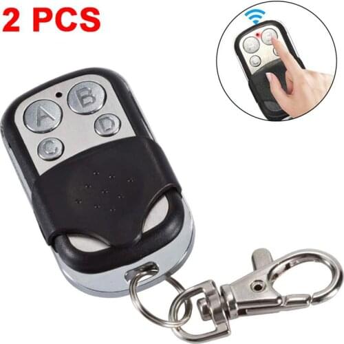 2PCS Universal Remote Controls with keychain keyring 4-Button for Automatic Gate Door Frequency 433.92 Garage Door Opener