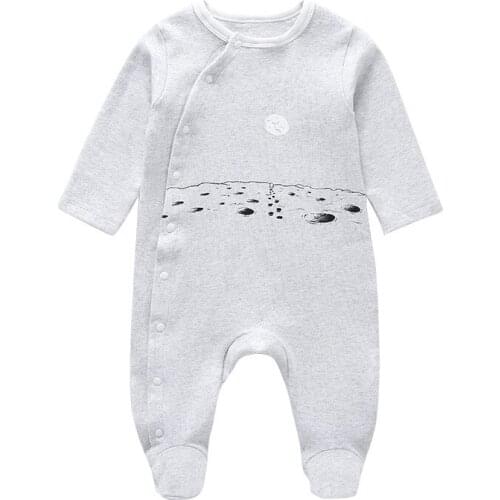 Newborn spring Autumn Romper Infant Baby Girls Boys Long Sleeve Footed Sleeper Printed Jumpsuit kids Clothes