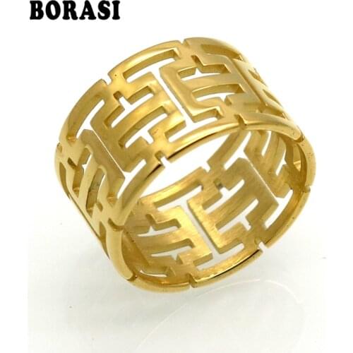 Top Quality New Rings For Women Stainless Steel Rings For Women Hollow Beautiful Pattern Fashion Jewelry Wholesale