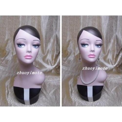 High quality Fiberglass vintage female mannequin manikin dummy head bust for earrings &wigs & hat & jewelry display