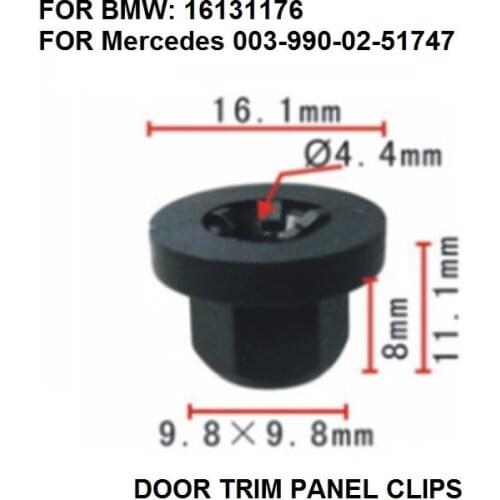 X10pcs Exterior Plastic Body Nut Flange Clip 16131176747 For BMW E30 E32 E34 E36 / 7 Series 738, 740, 750 / Mercedes
