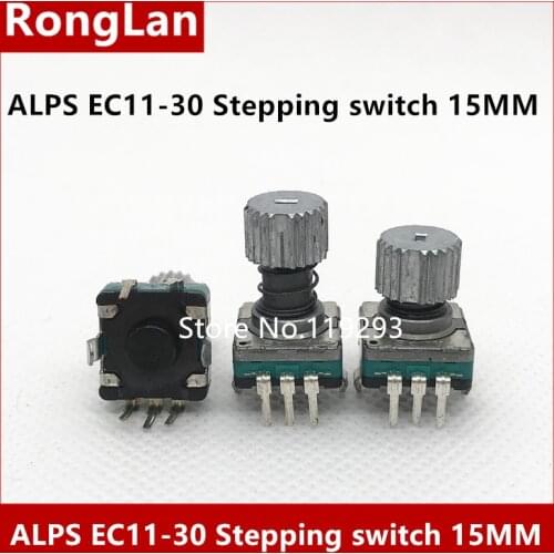 JAPAN ALPS EC11 Stepping Encoder with Switch 30 Location Number 15 Pulse Point with Hat Axis Length 10MM-15MM-10PCS/LOT