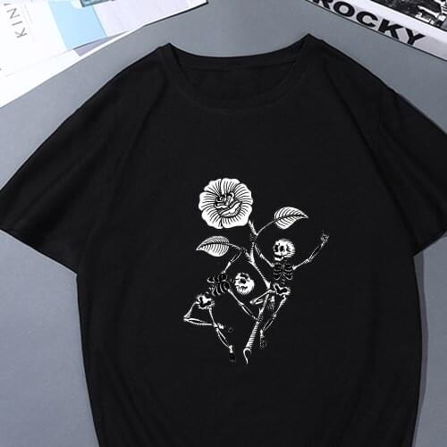 Aesthetic Harajuku Female T-shirt Horror Woman T-Shirt Hiphop Funny Tshirt Fanshion Top Tee Vintage Womens T-shirt 2020 Couple