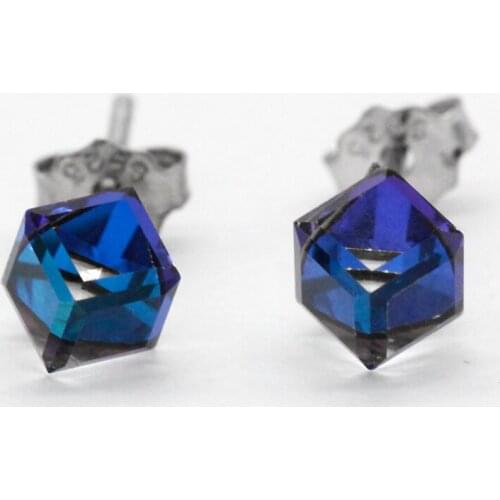925 Sterling Silver Prismatic Earrings With Transparent CZ Stud Earrings Womens 2021 Fashion Jewelry