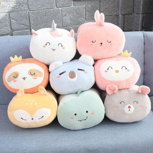 1pc Cartoon Plush Hand Warmer Soft Sloth mouse rabbit fox koala unicorn Penguin Penguin Kids Toys Kawaii Sofa Pillow xmas Gift
