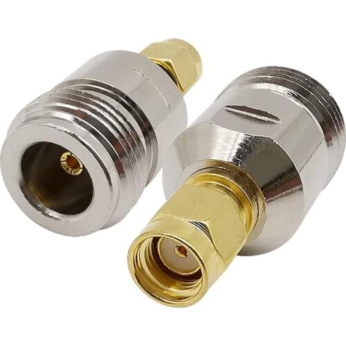 1Pcs N Female to RP SMA Male Plug Straight RF Coaxial Coax Adapter Connector for Wireless WiFi Router Radio Antennas