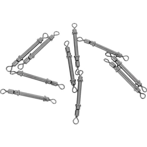 10 Pieces Elastic Swivels Rolling Snap with Seat Fishing Hook Connectors