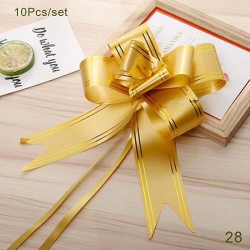 10Pcs Gift Wrap Pull Bows for Christmas Tree Decorations Gift Box Packing Ribbons Wedding Car Craft Bows Navidad Home Decor