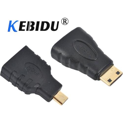 1080P HDMI-compatible to Micro HDMI-compatible+ HDMI-compatible to Mini Converter Gold Plated HD Extension Adapter Connector