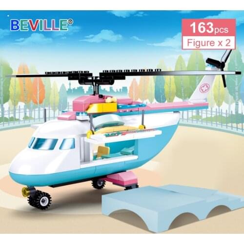 163Pcs Girls Friends Toys Building Blocks Medical Ambulance Aircraft DIY Model Figures Bricks Girl For Children New Year Gifts