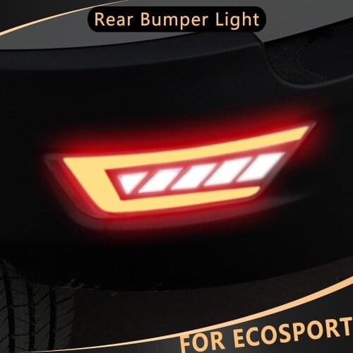 For Ford Ecosport 2013 - 2021 2Pcs Car Rear Bumper Lignt Driving Warning Brake Turn Signal LED Light Lamp Pats Accessories