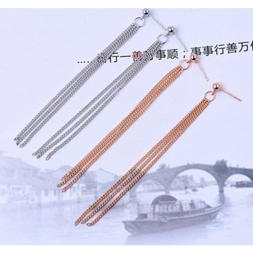 2020 Europe Retro long tassel earrings for woman three metal chain earrings personality jewelry cheap wholesale gift