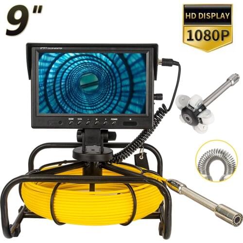 23mm 20/30/50m 9inch Pipeline Endoscope Inspection Camera Underwater Industrial Pipe Sewer Drain Wall Video Camera Recorder