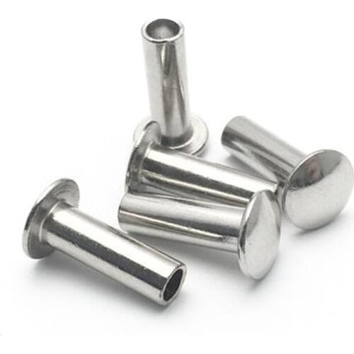 40pcs M3 304 stainless steel flat round head semi-tubular rivet Hollow nail GB873 10mm-17mm Length