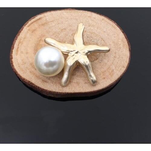 David accessories 10pcs/lot Rabbit Star Shell With Bead Alloy Accessories DIY Gift Jewelry Bow Material Home Decoration,10Yc7739