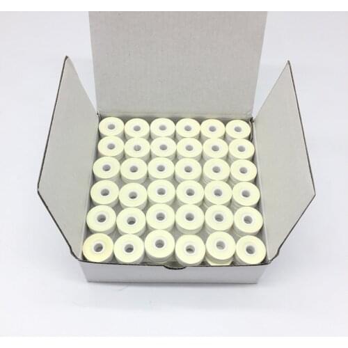 White Color Paper Side Type L 70D/2 144PCS/BOX for Embroidery Machine Pre-wound Bobbin Thread