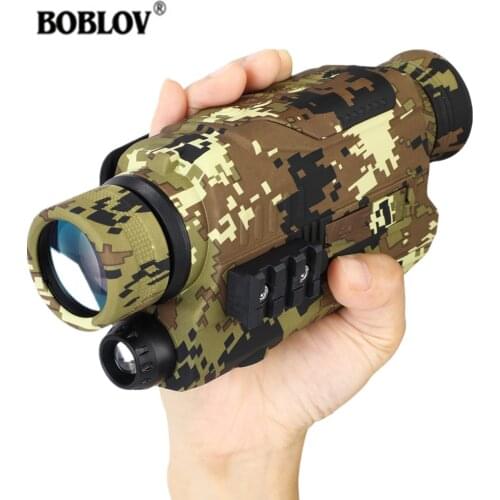 BOBLOV 5x32 Optics Scope Digital Night Vision Monocular Target Focus Infrared Monoculars with 1.5in TFT LCD PJ2 Camouflage Color