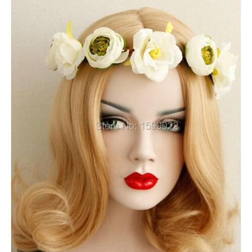 Bohemian Flower Hairband Beach Wedding Bridal Bride Bridesmaids Headband Hawaii Camelia Buds Floral Hair Garland Accessories