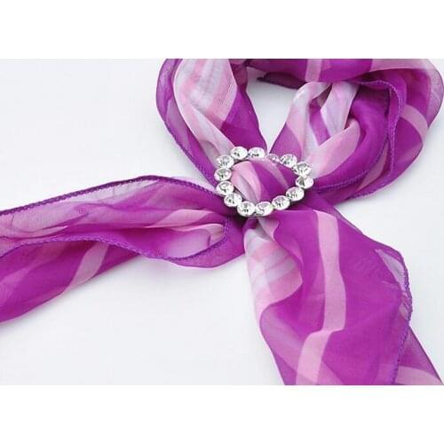 One piece fashion heart alloy dull silver plated rhinestone crystal women scarf buckle xyh004