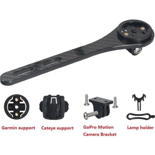 Full new carbon fiber Garmin/bryton/cateye/igpsport Bicycle bike Computer support holder+GoPro Motion Camera Bracket+Lamp holder