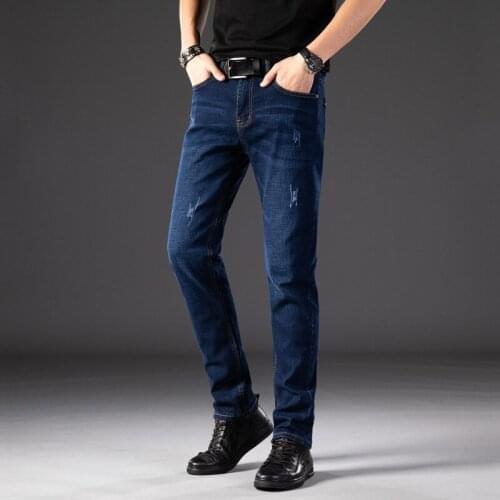 High Quality Men‘s Jeans Boy 's Jeans Business Pants Casual Trousers Fashion Elastic Washing Loose Straight Charm Hot Sell