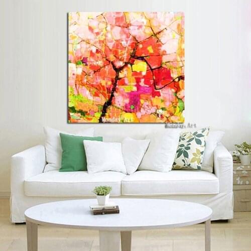 Hot Selling Artist Hand-painted Abstract Oil Painting on Canvas Handmade High Quality Beautiful red Colors canvas Oil Painting