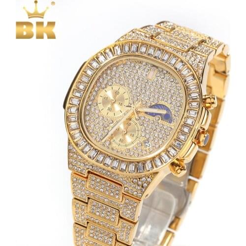 Iced Hiphop Store Multi-Function Stainless Steel Fashion Luxury Quartz Square Wrist Watches Casual Watch Black Not Waterproof