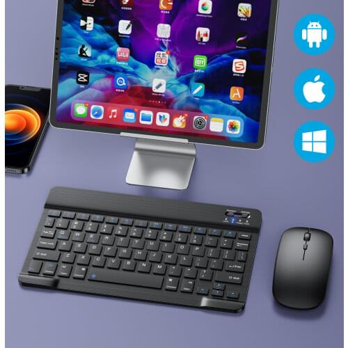Ipad Keyboard Bluetooth Keyboard And Mouse Wireless Spanish Russian Mini Keyboard For Tablet ipad 8 Air 4 2020 10.2 Pro 9 11 12
