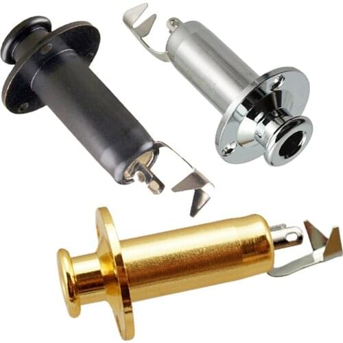 Brass 1/4" Strap End Pin Output Input Jack Socket with Mounting screws for Electric Guitar Bass