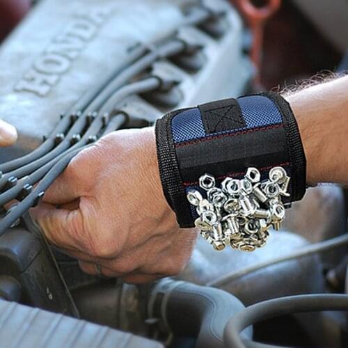 Fashion Strong Magnetic Wristband Adjustable Wrist Support Bands For Screws Nails Nuts Bolts Drill Bit Holder Tool Belt M56